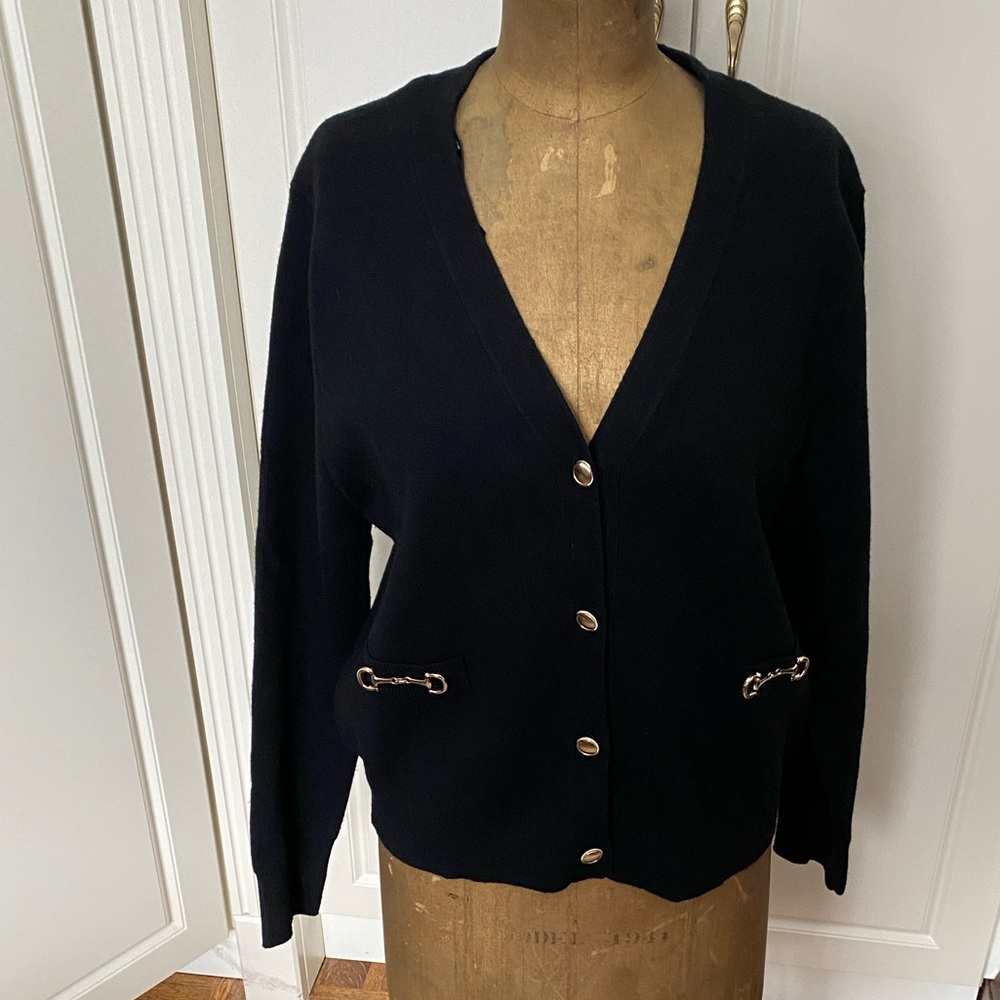 Ever New Elegant Black Cardigan with Gold Details - Picture 7 of 7